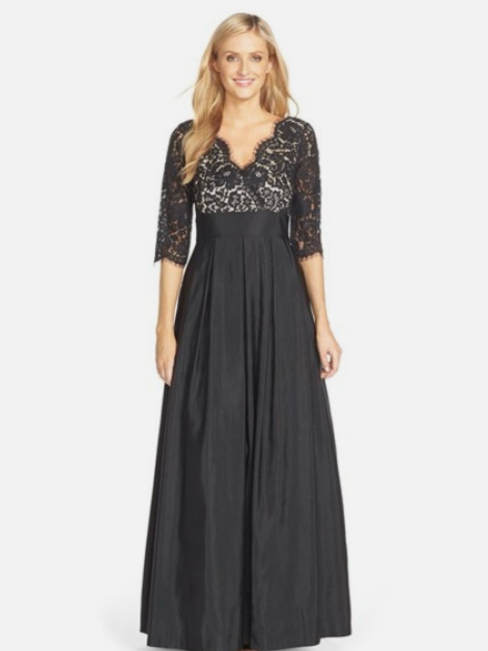 Eliza J Black Lace Bodice Gown